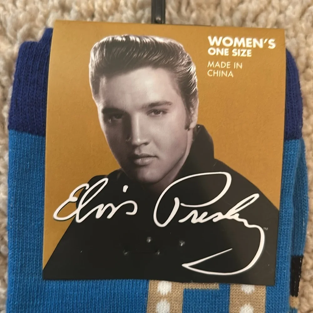 ELVIS PRESLEY Womens Crew Socks OS (6-9.5)
